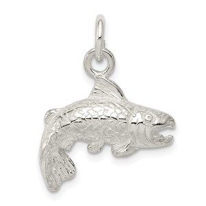 925 Sterling Silver Fish Necklace Charm Pendant